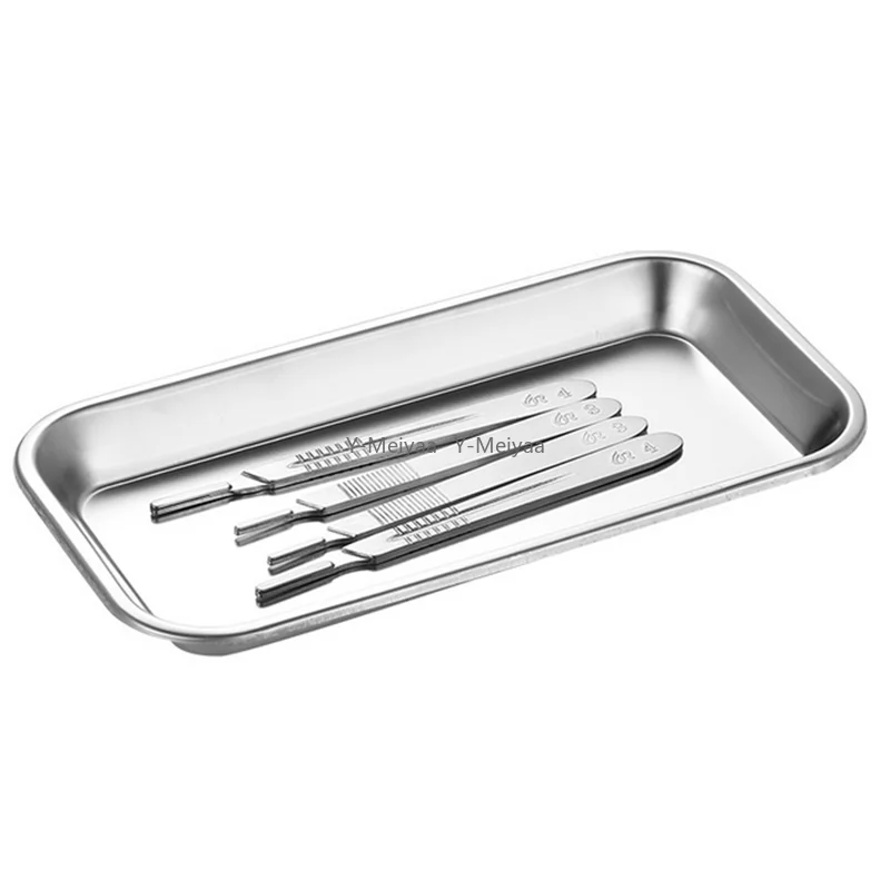 1/2/5pcs Stainless Steel Kitchen Tray Storage Tray Dental Medical Tool Nail Tattoo Dental Medical Tray Dish Jewelry Storage