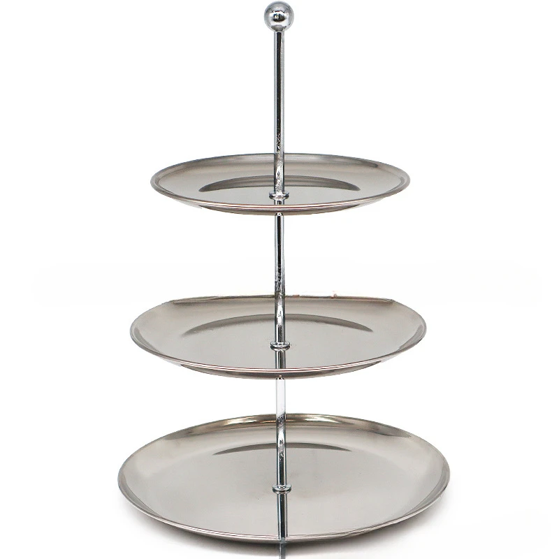 Stainless Steel Organizer Tray for Jewelry Keys Cakes Multi Layer Display Plate Home Store Counter Shelf with Non Slip Base