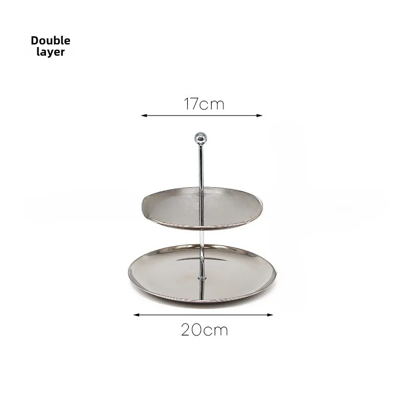 Stainless Steel Organizer Tray for Jewelry Keys Cakes Multi Layer Display Plate Home Store Counter Shelf with Non Slip Base