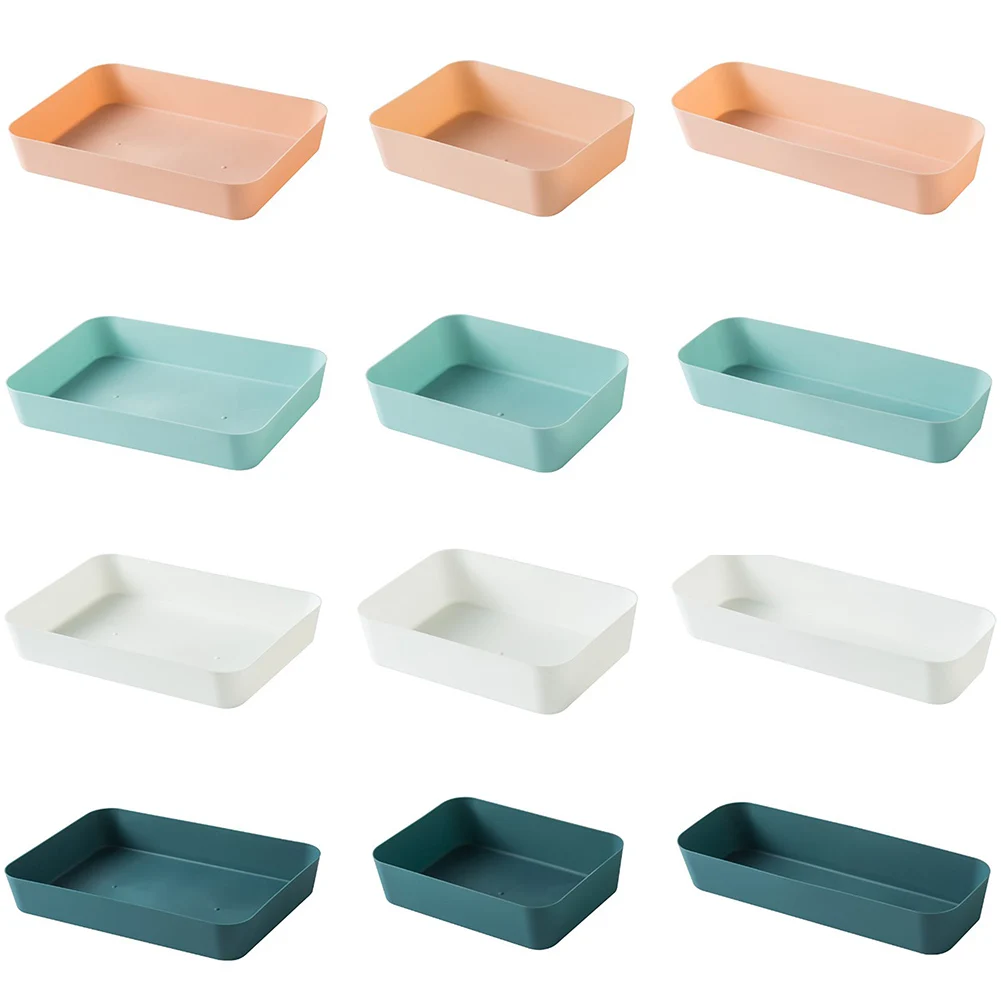 Dark Blue Pink Light Blue Large Capacity Storage Storage Box Small Box Plastic Material Clearer Classification Kitchen Drawer