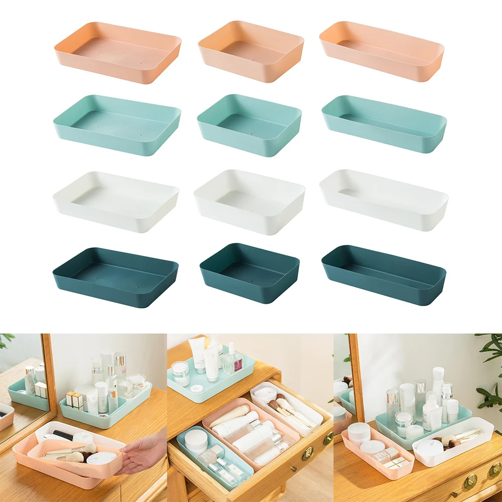 Dark Blue Pink Light Blue Large Capacity Storage Storage Box Small Box Plastic Material Clearer Classification Kitchen Drawer