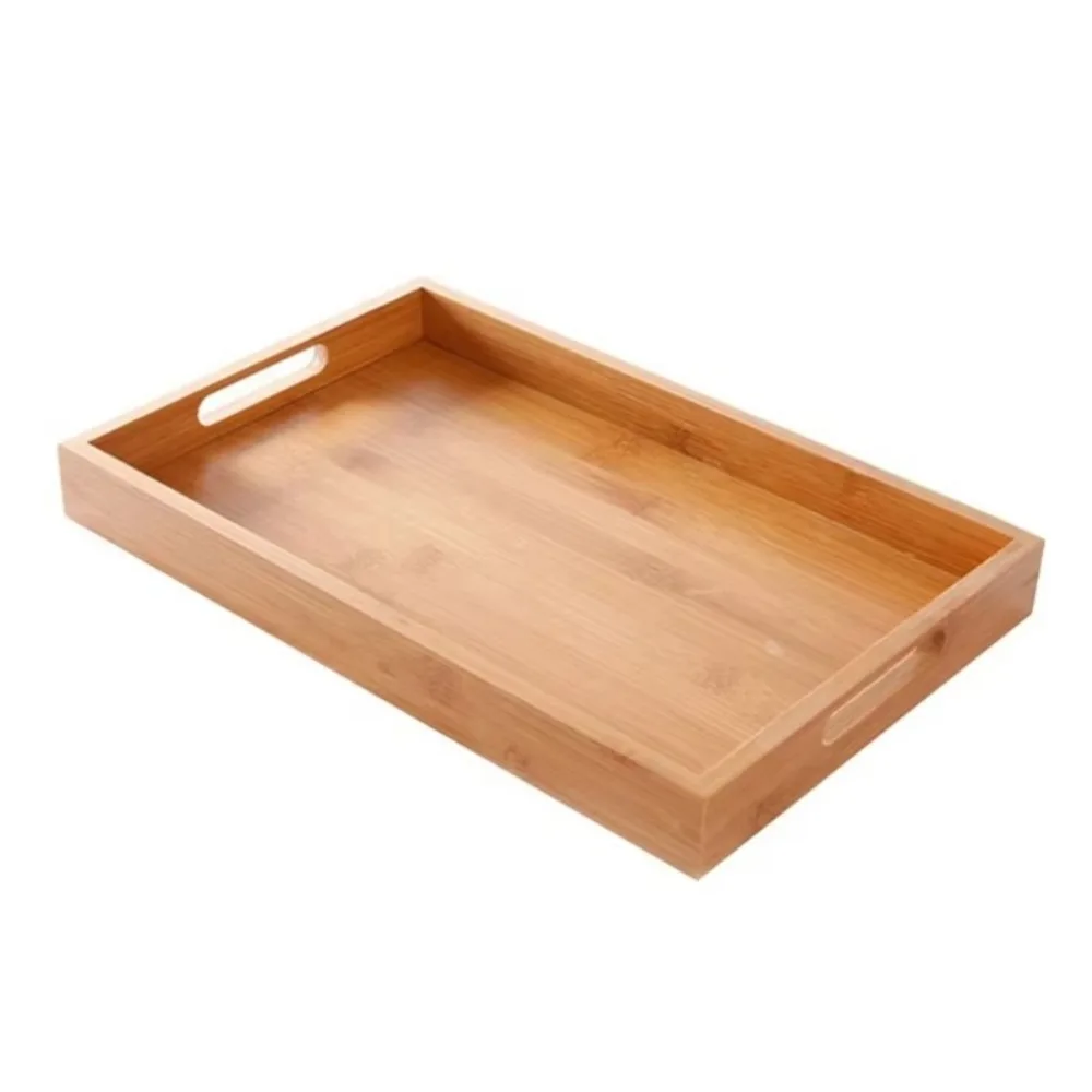 New Rectangular Storage Tray household Solid Wood Storage Plate Bamboo Water Cup Plate Dried Fruit Water Cup Plate
