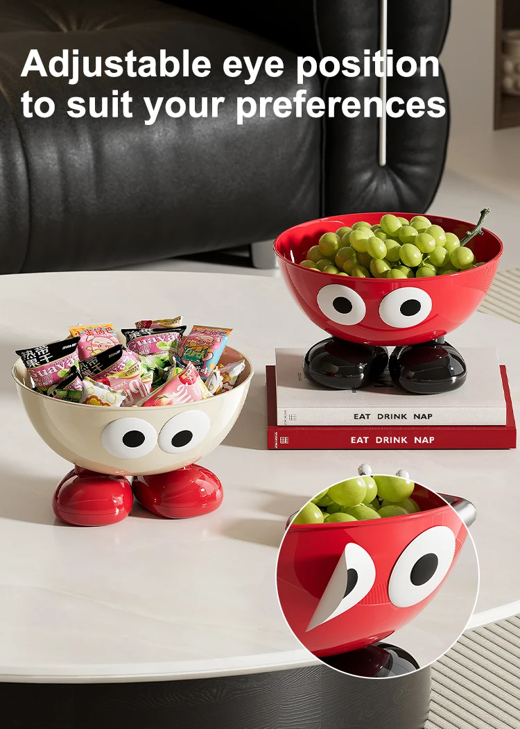 Uforu Food Grade Fruit Bowl Large Capacity Detachable Snack Container Cute Creative Fruit Tray for Kitchen Countertop