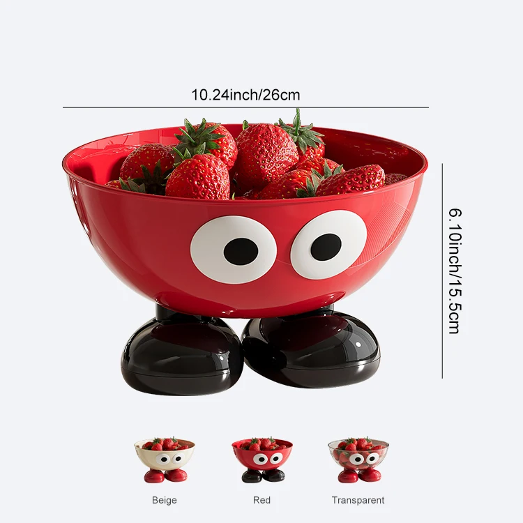 Uforu Food Grade Fruit Bowl Large Capacity Detachable Snack Container Cute Creative Fruit Tray for Kitchen Countertop