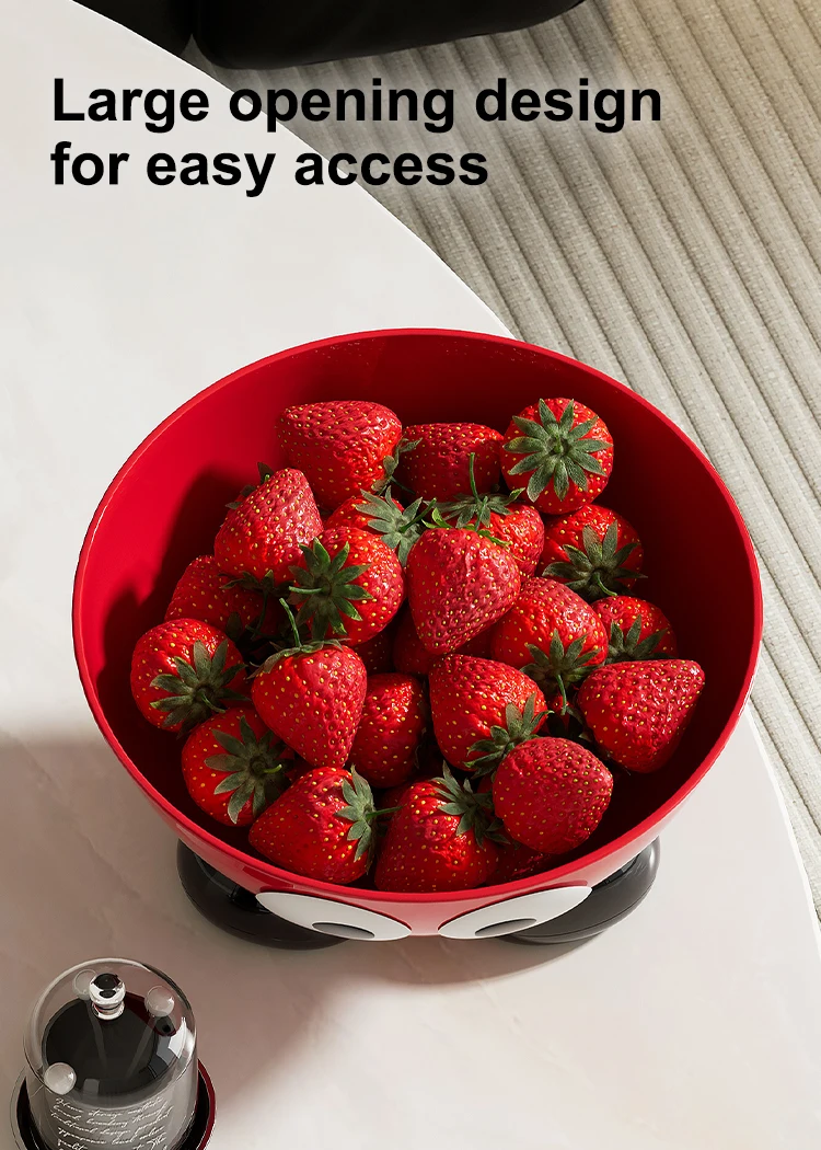 Uforu Food Grade Fruit Bowl Large Capacity Detachable Snack Container Cute Creative Fruit Tray for Kitchen Countertop