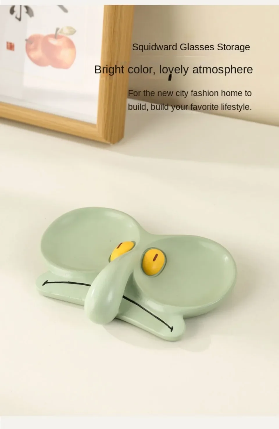 Cartoon Tray Sponges Baby Octopus Brother Glasses Frame Jewelry Box Storage Tray Decoration Cute Office Desktop Decorative Tray
