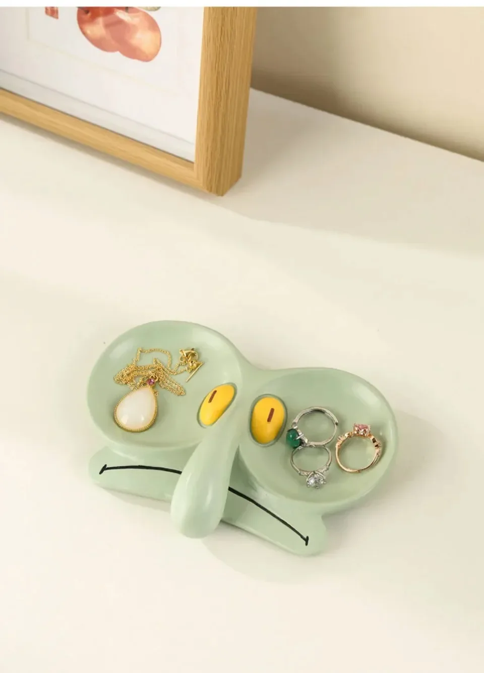 Cartoon Tray Sponges Baby Octopus Brother Glasses Frame Jewelry Box Storage Tray Decoration Cute Office Desktop Decorative Tray