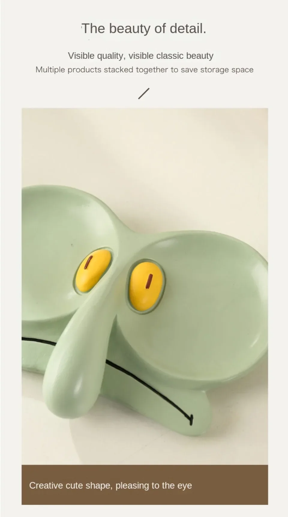 Cartoon Tray Sponges Baby Octopus Brother Glasses Frame Jewelry Box Storage Tray Decoration Cute Office Desktop Decorative Tray