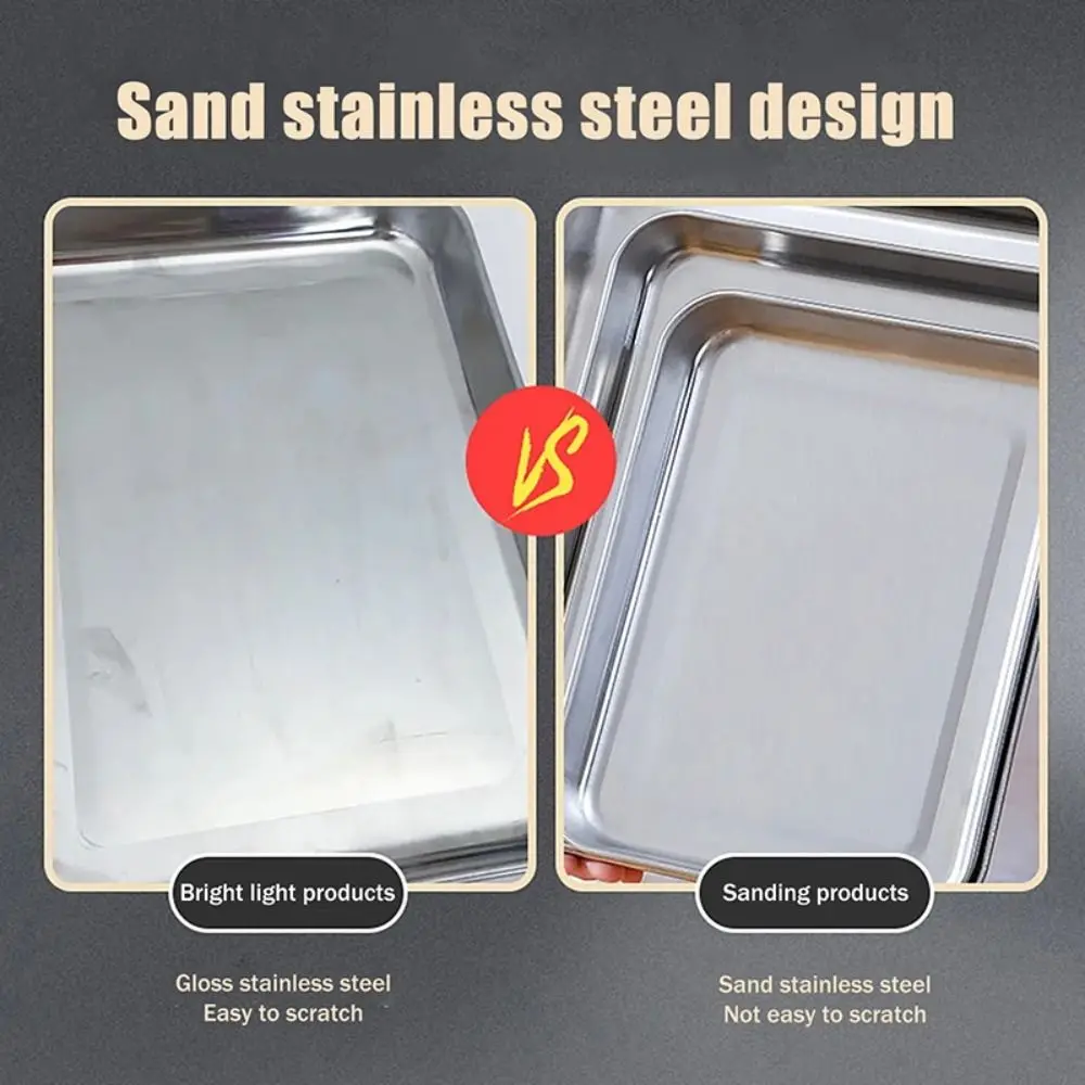 Portable Non-Stick Stainless Steel Baking Pan Removable Square BBQ Tray with Cooling Rack Oven Rack for Cooking Roasting