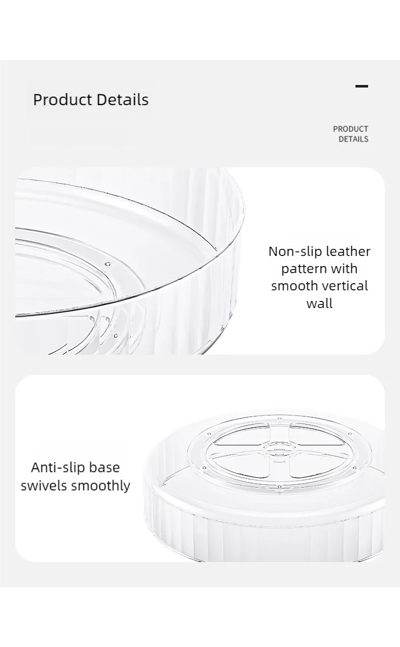 360° Rotating Tray Lazy Susan Fridge Organizer Turntable Storage Tray Clear Food Storage Organizer Spice Rack Kitchen Organizer