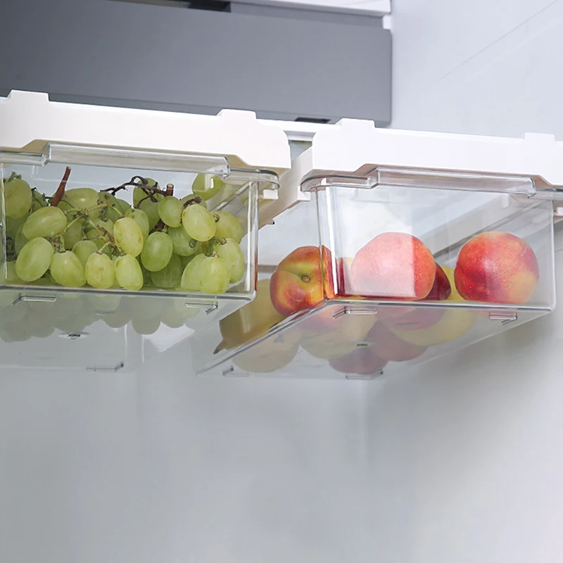 【M】Kitchen Storage Box Fruit Vegetable Preservation Organizer Transparent Egg Container Under-shelf Refrigerator Drawer