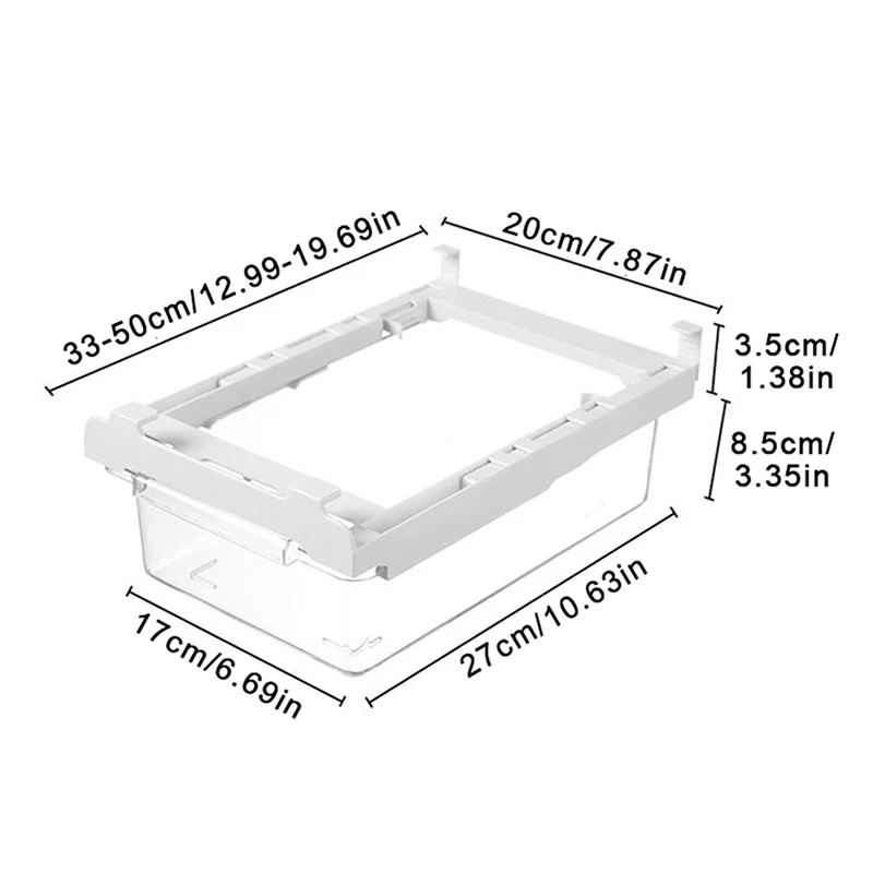 【M】Kitchen Storage Box Fruit Vegetable Preservation Organizer Transparent Egg Container Under-shelf Refrigerator Drawer