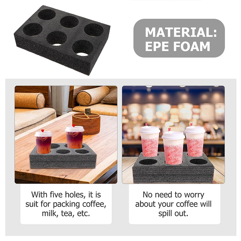 Cup Carrier Holder Drink Tray Takeout Coffee Trays Disposable Beverage Delivery Holders Out Take Packing Go Carry Drinks