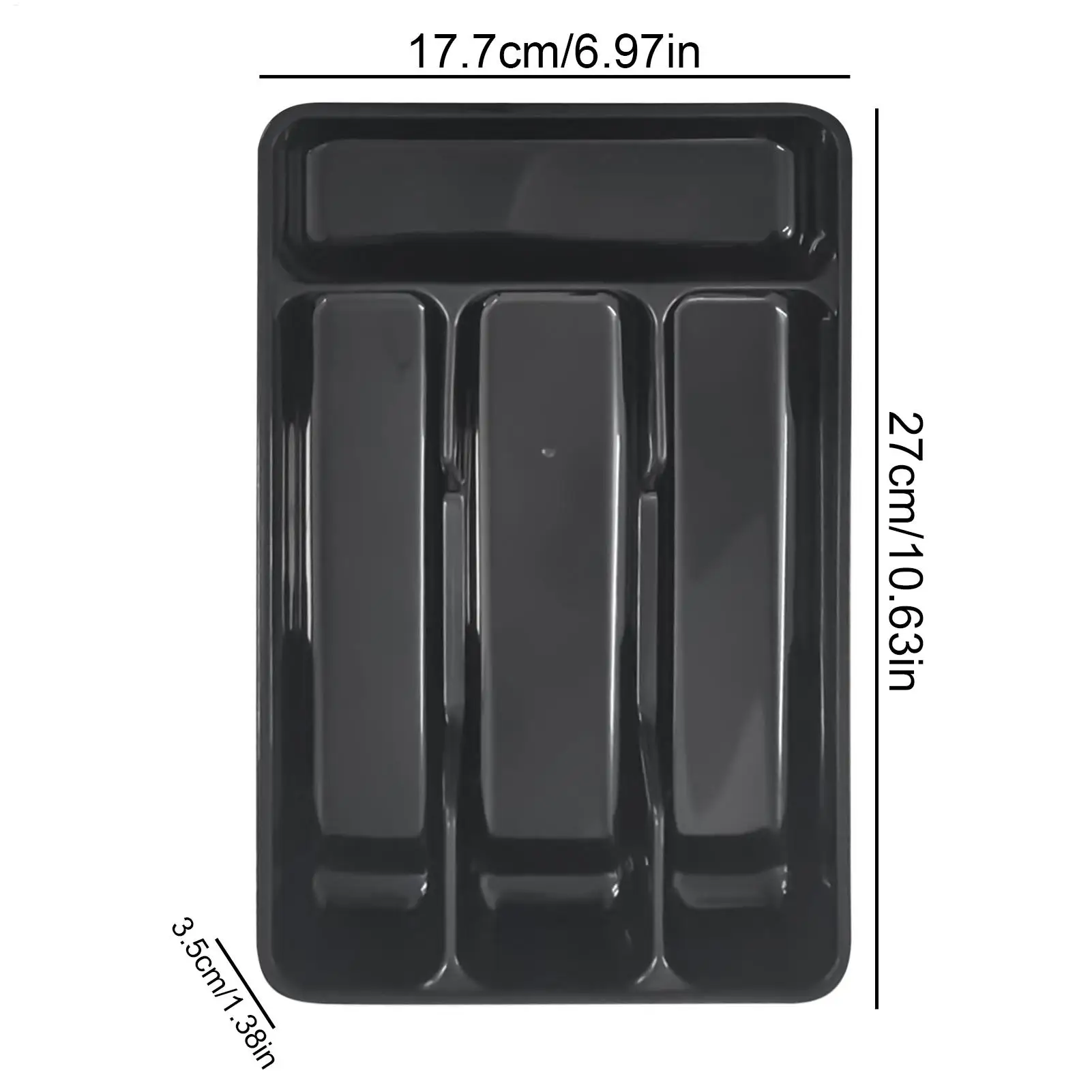 Compact Silverware Organizer with 4 Compartments Flatware Holder, Kitchen Cabinet Countertop Storage Solution Home Use