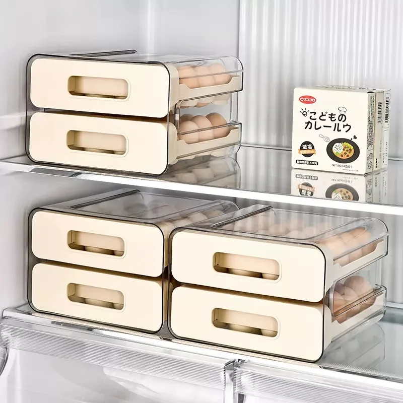 Multi Layer Drawer Egg Storage Container, Kitchen Refrigerator Special Egg Organizer Rack