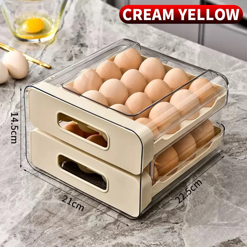Multi Layer Drawer Egg Storage Container, Kitchen Refrigerator Special Egg Organizer Rack