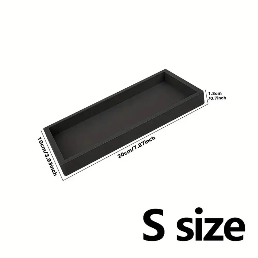 1Pc Bathroom Vanity Silicone Tray, Rectangular Dish Soap and Sponge Holder, Vanity Perfume Organizer, Makeup Ring Storage Tray