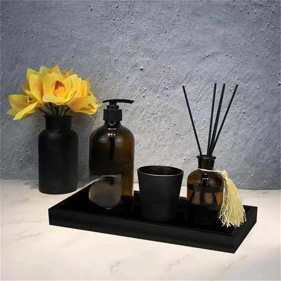 1Pc Bathroom Vanity Silicone Tray, Rectangular Dish Soap and Sponge Holder, Vanity Perfume Organizer, Makeup Ring Storage Tray