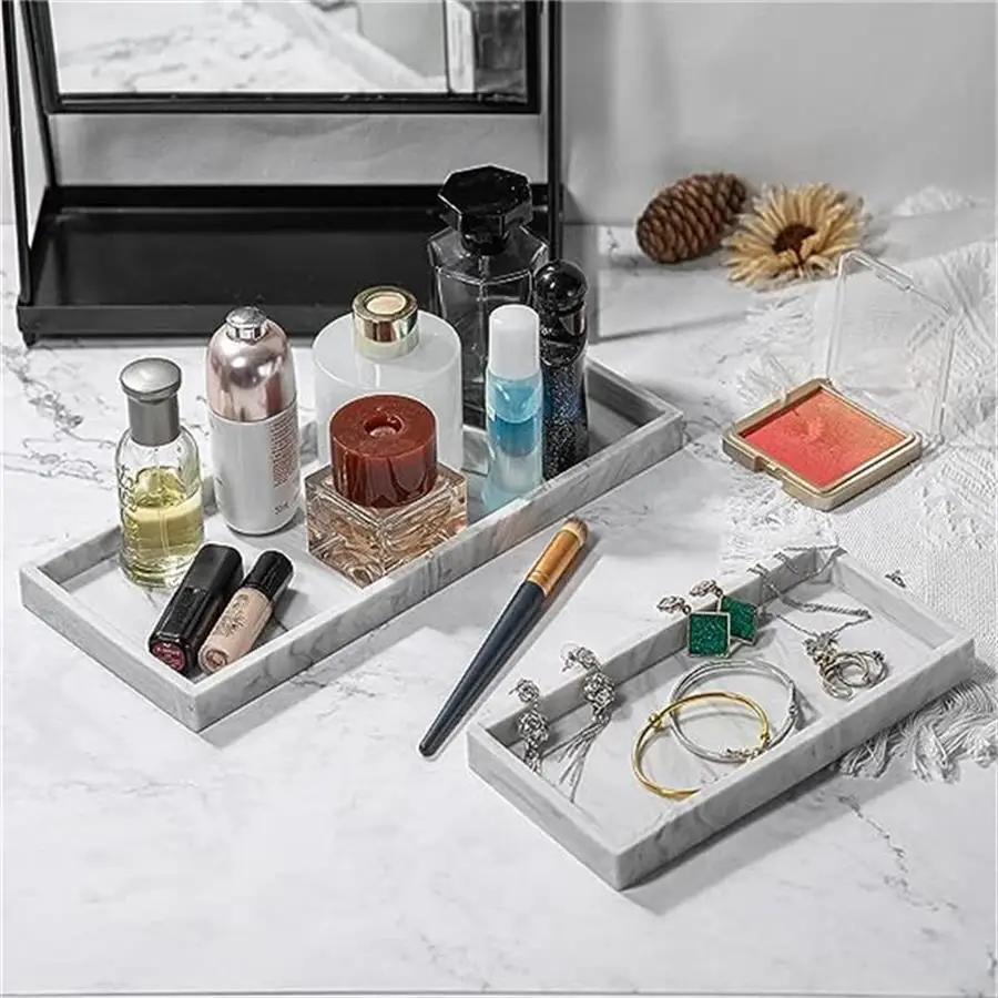 1Pc Bathroom Vanity Silicone Tray, Rectangular Dish Soap and Sponge Holder, Vanity Perfume Organizer, Makeup Ring Storage Tray