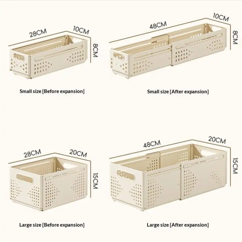 Retractable Plastic Cabinet Storage Box Stackable Expandable Organizer For Kitchen Pantry