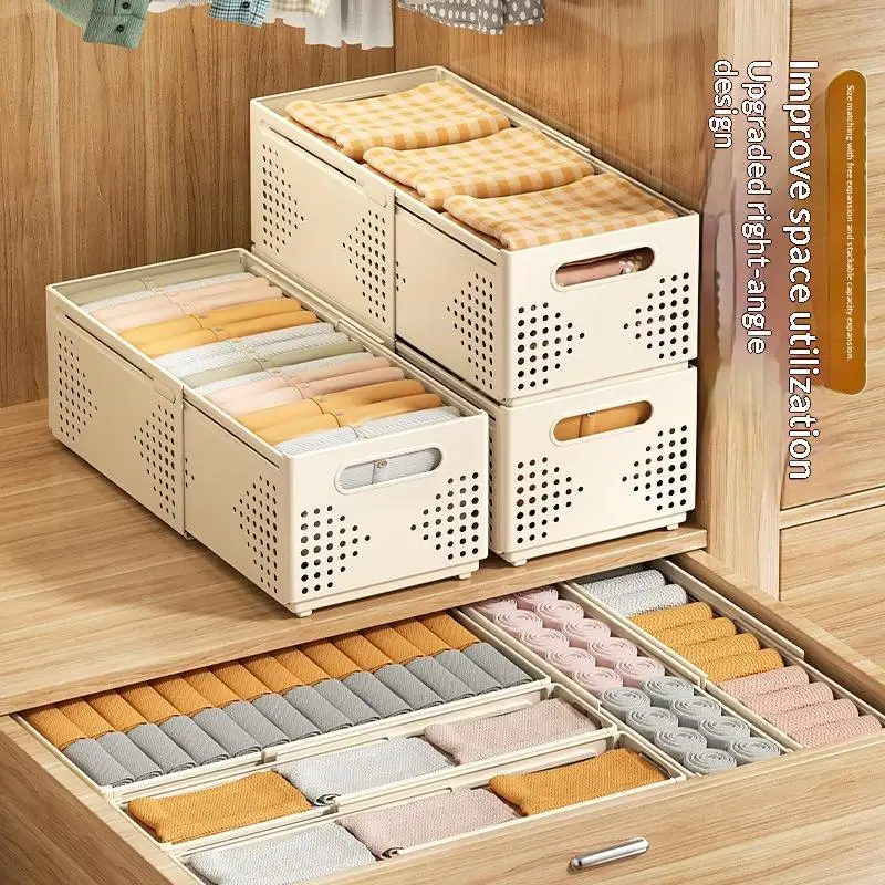 Retractable Plastic Cabinet Storage Box Stackable Expandable Organizer For Kitchen Pantry