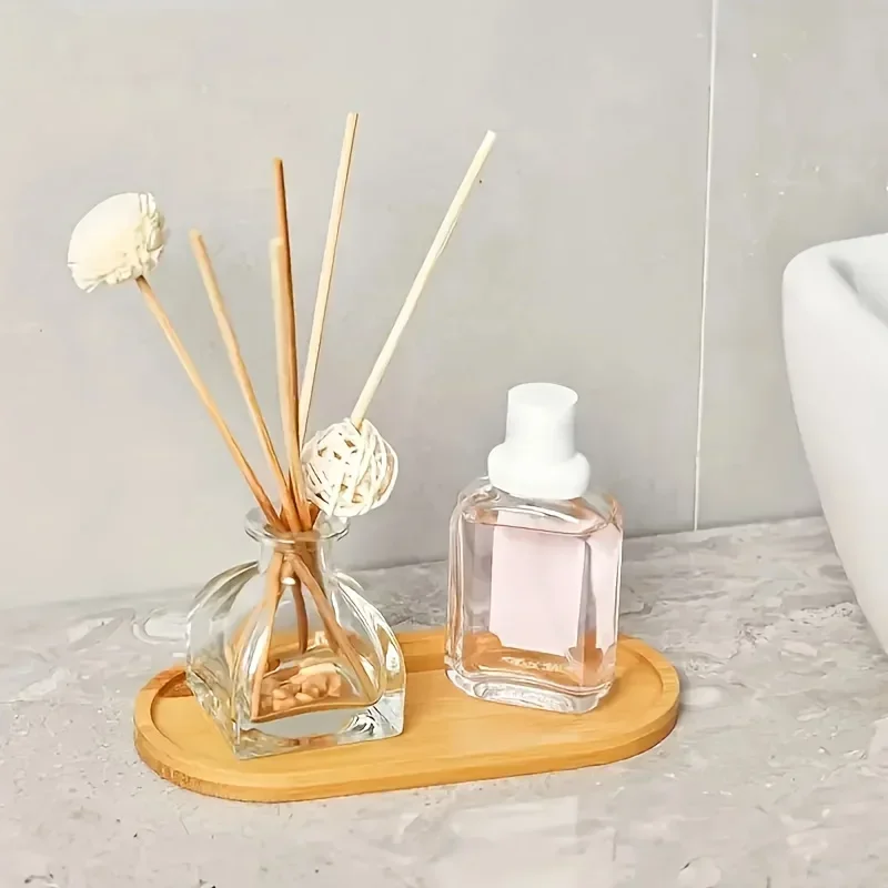Storage Tray Bamboo Tea Cup Mat Jewelry Storage Rack Succulent Tray DIY Coaster Home Bathroom Kitchen Storage Trays