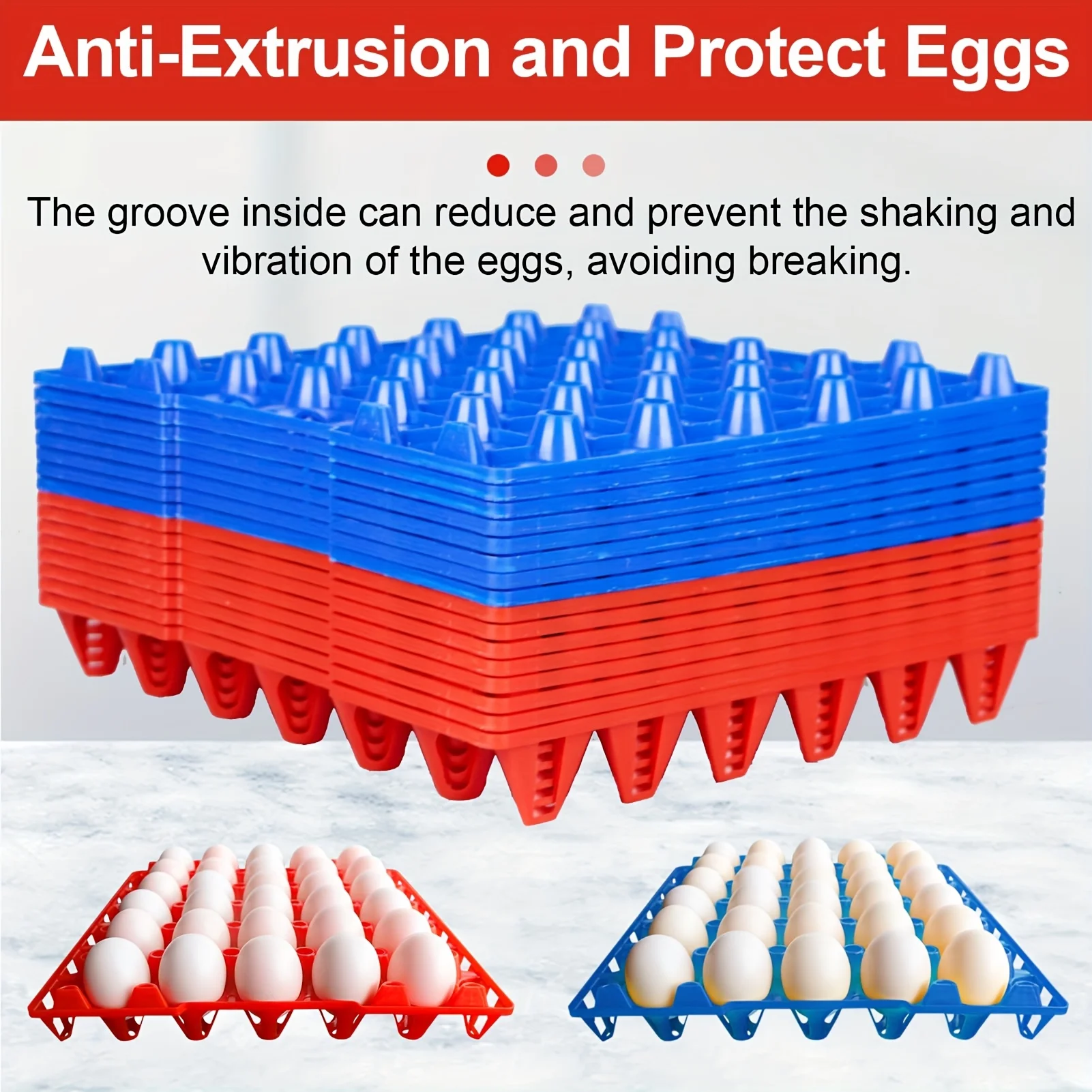 Bulk Egg Cartons, Plastic Egg Trays, Plastic Egg Boxes for Home Chicken Farmers, Stackable Egg Boxes, Can Hold 30 Eggs, Perfect for Storing, Sorting, and Transporting Eggs
