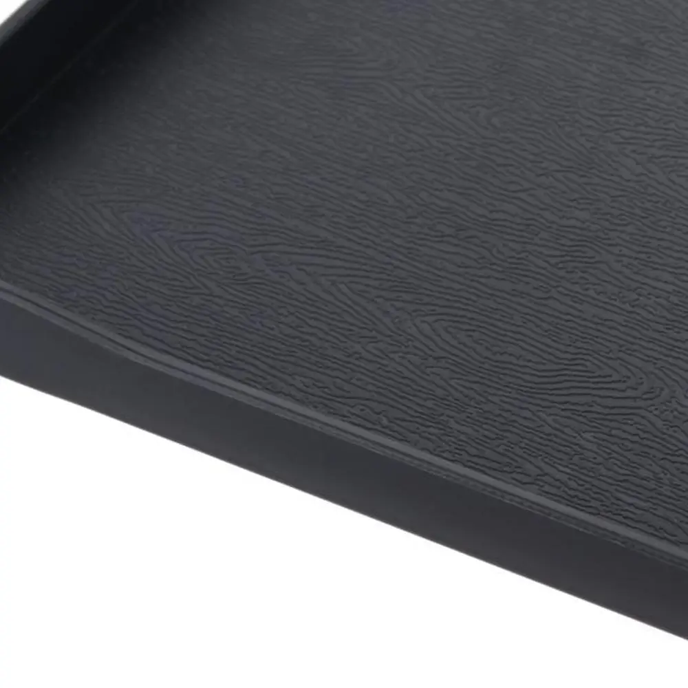 Multi-Purpose Wood Grain Black Tray Plastic Rectangle Serving Trays Decorative Tray Bed Table Tray Kitchen Decoration Tools
