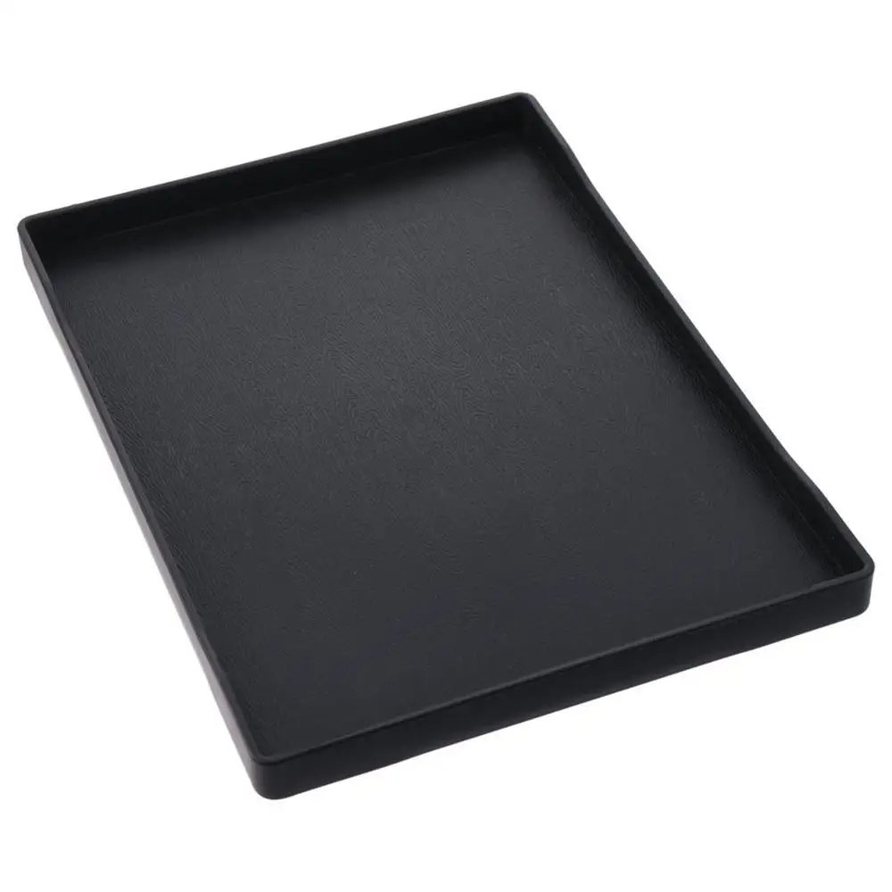 Multi-Purpose Wood Grain Black Tray Plastic Rectangle Serving Trays Decorative Tray Bed Table Tray Kitchen Decoration Tools