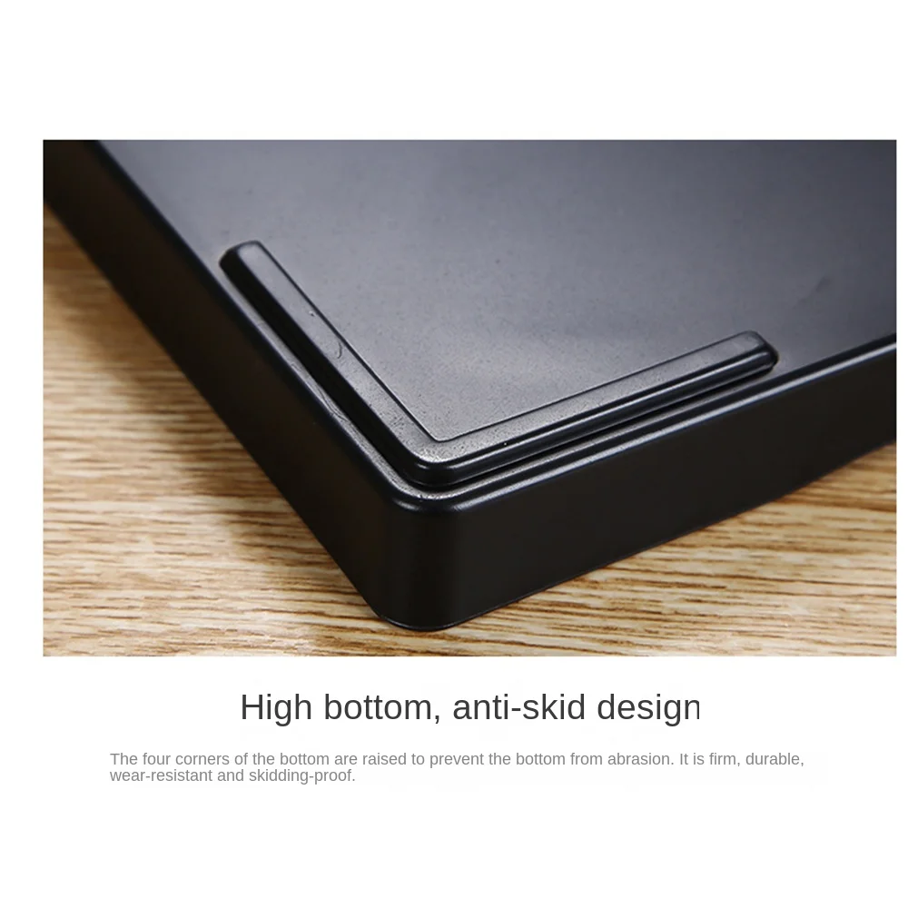 Multi-Purpose Wood Grain Black Tray Plastic Rectangle Serving Trays Decorative Tray Bed Table Tray Kitchen Decoration Tools