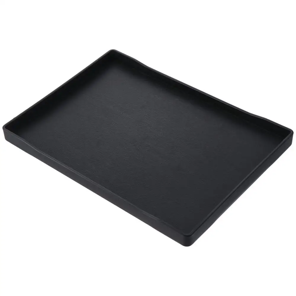 Multi-Purpose Wood Grain Black Tray Plastic Rectangle Serving Trays Decorative Tray Bed Table Tray Kitchen Decoration Tools