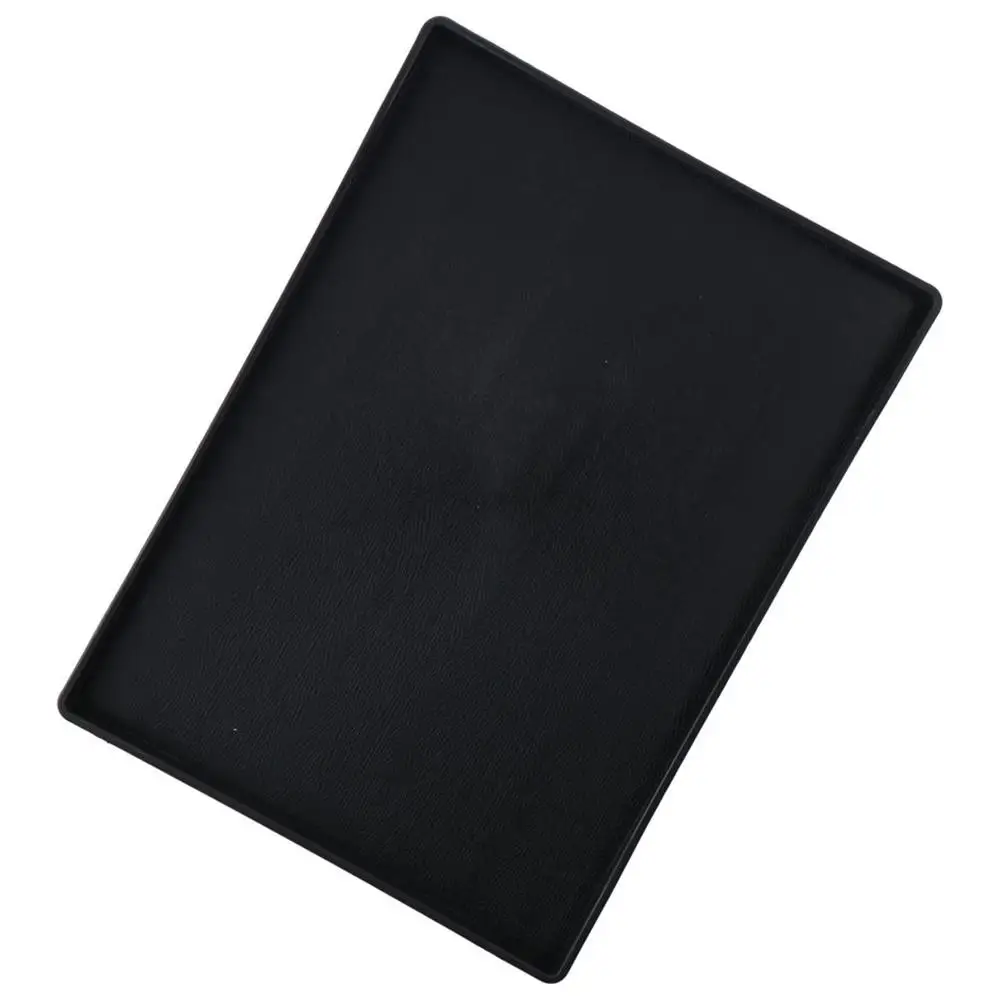 Multi-Purpose Wood Grain Black Tray Plastic Rectangle Serving Trays Decorative Tray Bed Table Tray Kitchen Decoration Tools
