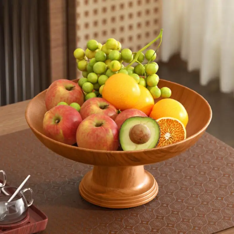 New Nordic Retro Wood Snack Fruit Tray Detachable Fruit Plate High-Foot Plate Home Desktop Storage Rack