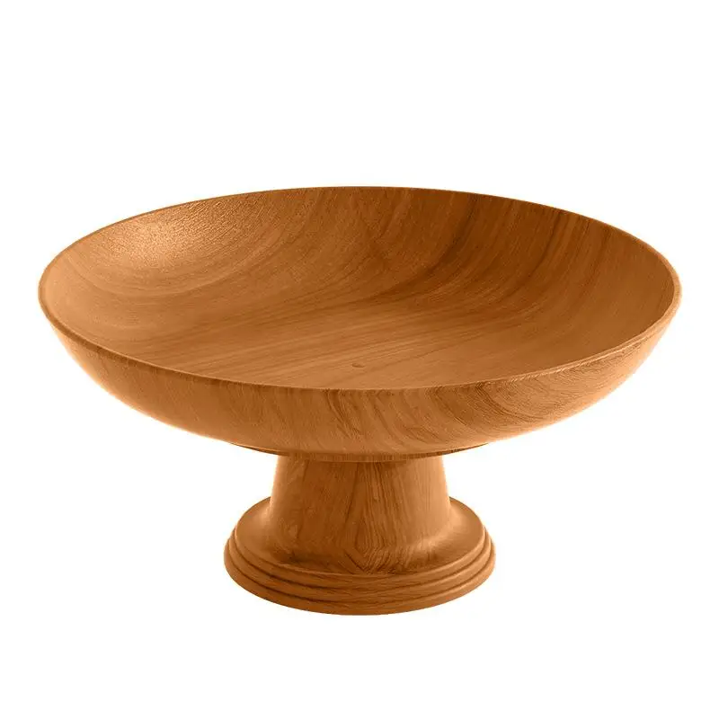 New Nordic Retro Wood Snack Fruit Tray Detachable Fruit Plate High-Foot Plate Home Desktop Storage Rack