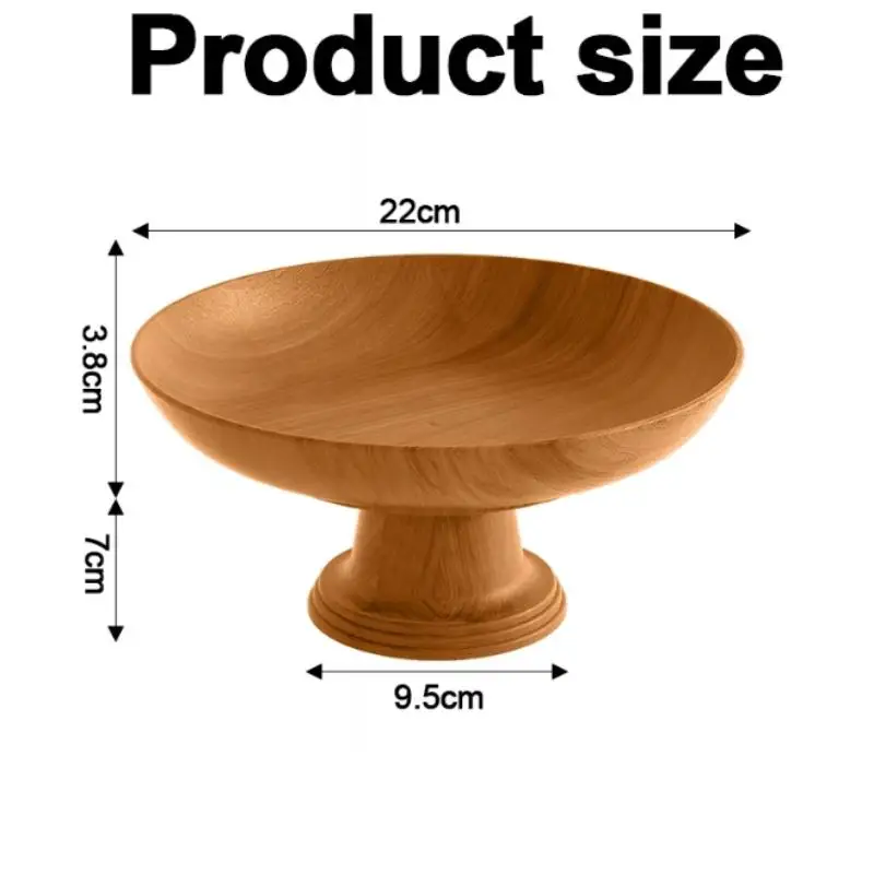 New Nordic Retro Wood Snack Fruit Tray Detachable Fruit Plate High-Foot Plate Home Desktop Storage Rack