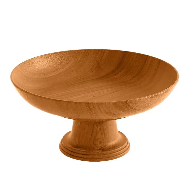New Nordic Retro Wood Snack Fruit Tray Detachable Fruit Plate High-Foot Plate Home Desktop Storage Rack