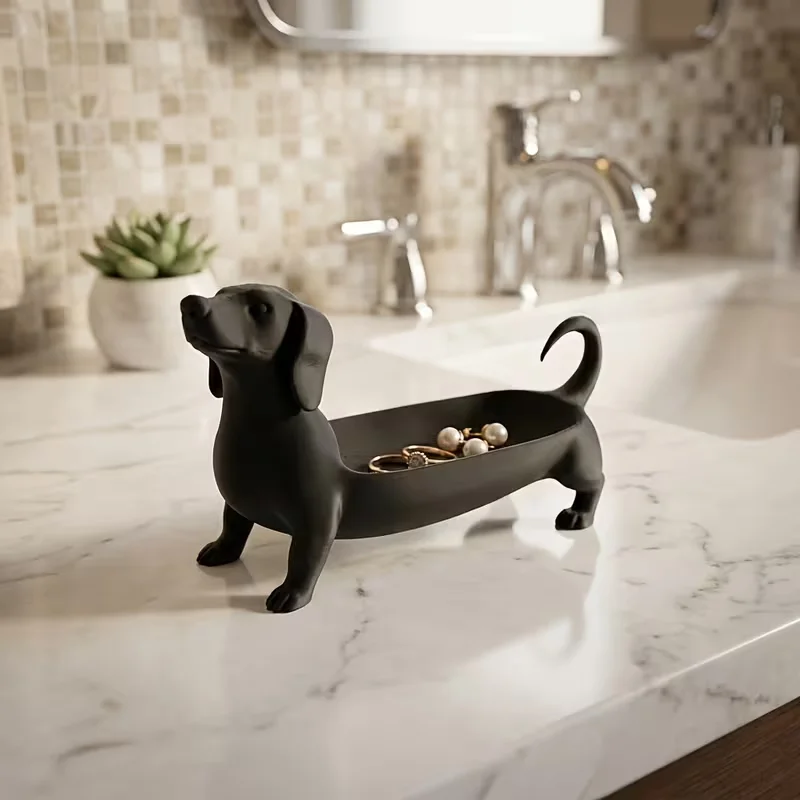 3D Printed Minimalist Dachshund Jewelry Tray — 3D Dachshund Design, Fun Instagram-Style Home Decor