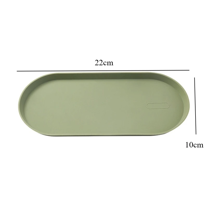 1pc Silicone Tray Non-Slip Bathroom Kitchen Countertop Organizer Oval Easy Clean Tray for Cosmetics Jewelry Perfume Soap Storage