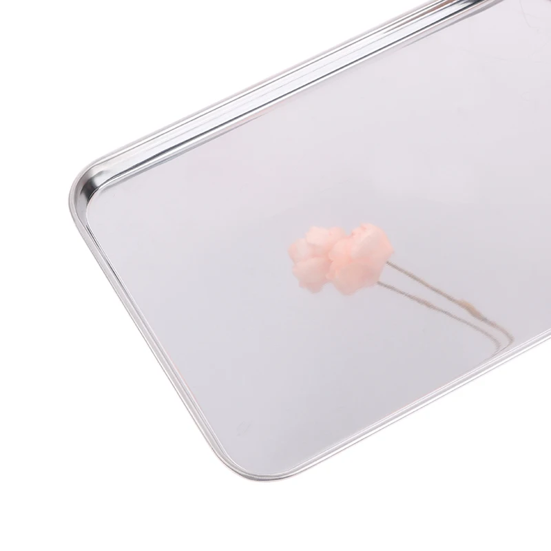 1PCS Stainless Steel Tray Rectangle Plate Kitchen Medical Organizer Baking Plate