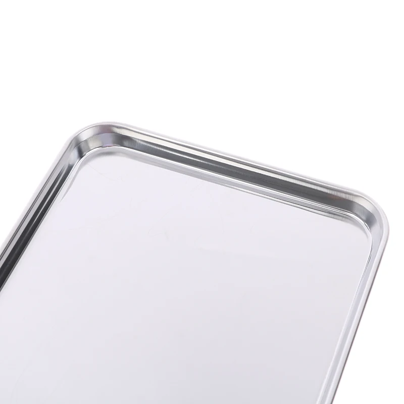 1PCS Stainless Steel Tray Rectangle Plate Kitchen Medical Organizer Baking Plate