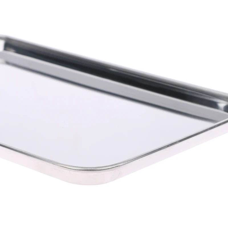 1PCS Stainless Steel Tray Rectangle Plate Kitchen Medical Organizer Baking Plate