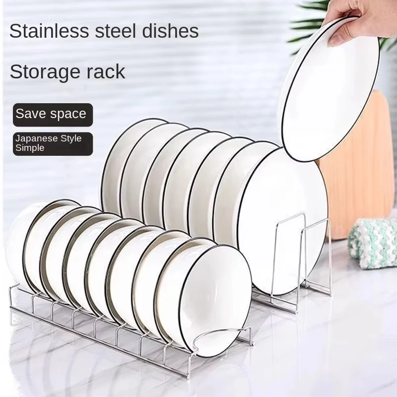 Stainless Steel Dish Drying Rack Multipurpose Kitchen Bowl Plate Draining Holder Space Saving Silver Storage Drainer Shelf