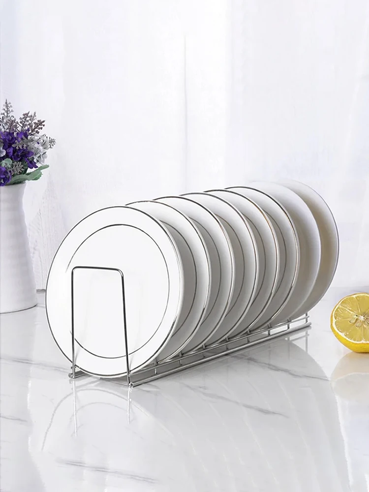 Stainless Steel Dish Drying Rack Multipurpose Kitchen Bowl Plate Draining Holder Space Saving Silver Storage Drainer Shelf