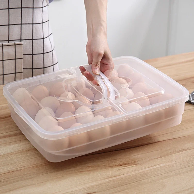 10/18/34 Grid Kitchen Handheld Egg Storage Box for Refrigerator Egg Sorting Rack Home Egg Storage Tray Freshness Box
