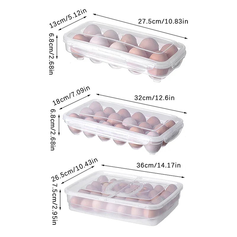 10/18/34 Grid Kitchen Handheld Egg Storage Box for Refrigerator Egg Sorting Rack Home Egg Storage Tray Freshness Box