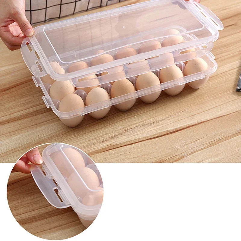 10/18/34 Grid Kitchen Handheld Egg Storage Box for Refrigerator Egg Sorting Rack Home Egg Storage Tray Freshness Box