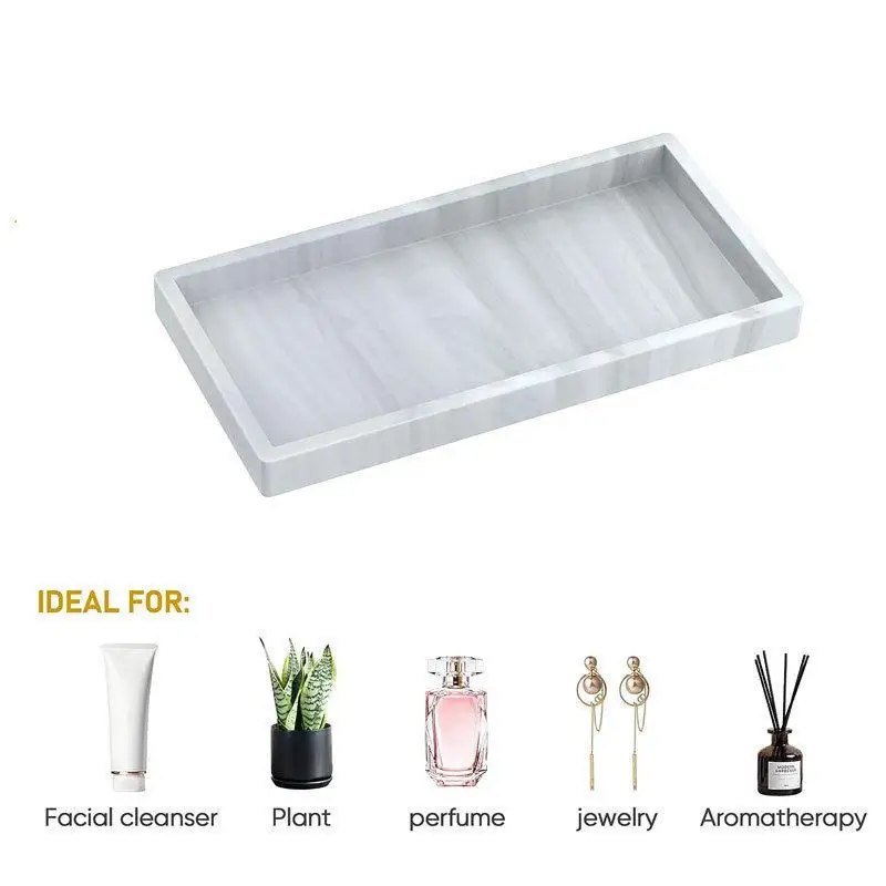 1Pc Dressing Table Decorative Bathroom Tray Organizer Square Silicone Aroma Diffuser Tray Bathroom Tray Soft Jewelry Tray