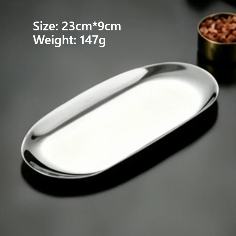 Stainless Steel Tray, Towel Holder, Oval Tray, Dining Room Jewelry Storage, Flat Gold-Plated Small Tray, Vintage Storage Tray