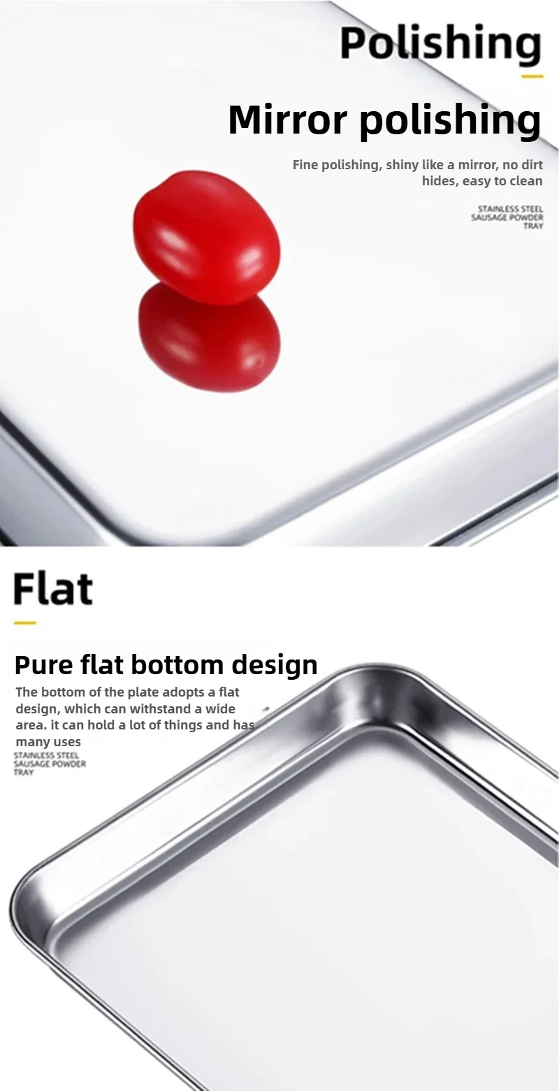 Metal Food Serving Plate Kitchen Organizer Trays Rectangle Stainless Steel Tray Buffet Presentation TraysDecorative Kitchenware