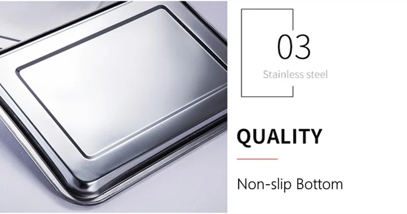316 Stainless Steel Barbecue Tea Storage Serving Trays Rectangle Steamed Rice Sausage Plate Grill Meat Restaurant Metal Utensils